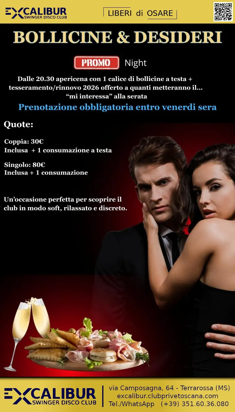 Swinger club prive evento Bollicine e desideri